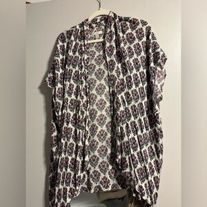 LOFT Pink and Blue Floral Top